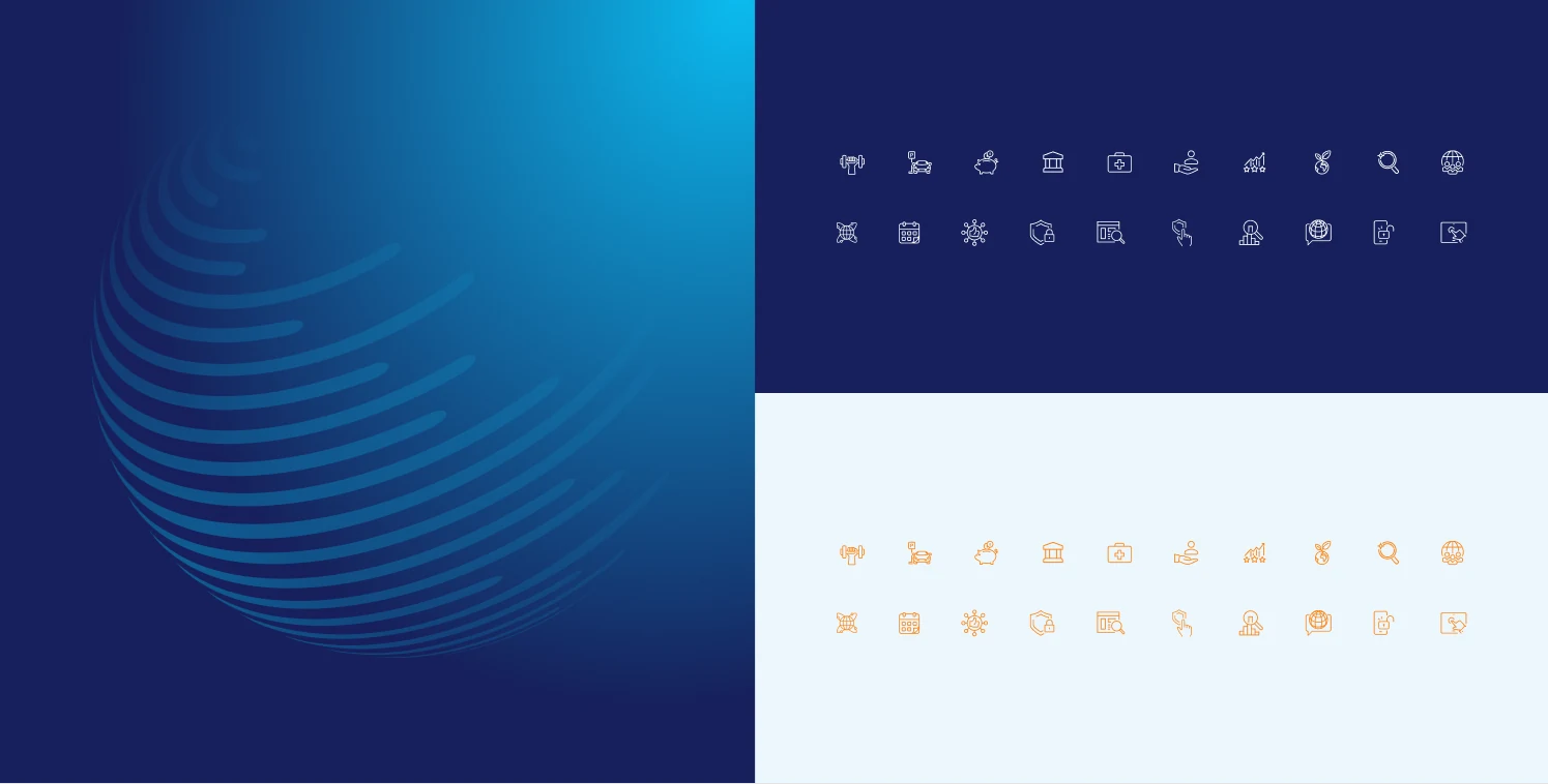 Hansard globe illustration and icon set